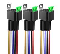 Gebildet Lot de 3 Relais de Commutation à Fusible 24V, Faisceau de Câbles 12 AWG avec Diode Intégrée, Fusible à Lame ATO/ATC 30A, Relais Electriques Automobiles SPDT 5 Broches