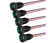 Gebildet Lot de 5 voyants LED en Plastique 220 V Taille du Trou de Montage 12 mm (Vert)