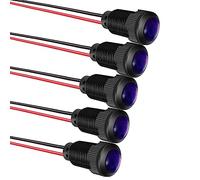 Gebildet Lot de 5 voyants LED en plastique AC/DC 12-24V Taille du trou de montage 12mm (Bleu)