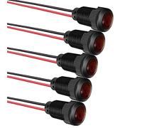Gebildet Lot de 5 voyants LED en Plastique AC/DC 12-24V Taille du trou de montage 12mm (rouge)