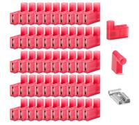 Gebildet Lot de 50 Cosses Femelles Isolées en Nylon à 90 Degrés, Connecteurs Electriques à Sertir de Type F, Cosses Femelles Entièrement Isolées, Rouges, Calibre 22-18 AWG