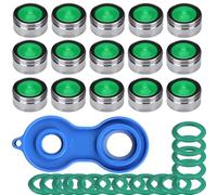 Gebildet Mousseur Robinet Economiseur d'Eau M24 15pcs Embout Brise Jet Robinet Cuisine Matériel +1pc Aérateur Robinet Universel pour Mitigeur d'Evier de Cuisine et de Lavabo de Salle de Bain