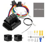 Gebildet Radiateur Électrique Numérique Interrupteur de Commande Ventilateur Double Kit, Interrupteur de Ventilateur Thermique Numérique Universel 12V/24V, Température Réglable 40°C à 110°C