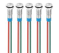 Gebildet Voyant Indicateur D'économie D'énergie Bicolore (Vert et Rouge) 8mm (1/2 pouce), LED 2-Couleur 8mm 12V/24V/20mA, Montage Sur Panneau, pour Bateau, Voiture, Camion, Automobile (Lot de 5)