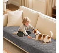 GEBIN Housse de Canapé Chenille Épaisse et Antidérapante, Lavable, pour Canapé 2/3/4 Places, Protection Anti-Animaux, Tapis Tatami, Housse pour Canapé-Lit, Salon, Gris Clair, 91x177cm