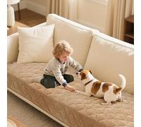 GEBIN Housse de Canapé Chenille Épaisse et Antidérapante, Lavable, pour Canapé 2/3/4 Places, Protection Anti-Animaux, Tapis Tatami, Housse pour Canapé-Lit, Salon, Kaki, 91x208cm
