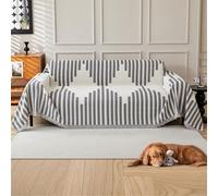 GEBIN Plaid Canapé Chenille avec Franges - Jeté Style Scandinave Anti-Poils Animaux, Grande Taille pour Salon et Fauteuil