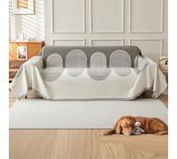 GEBIN Plaid Canapé Chenille avec Franges - Jeté Style Scandinave Anti-Poils Animaux, Grande Taille pour Salon et Fauteuil