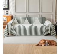GEBIN Plaid Canapé Chenille avec Franges - Jeté Style Scandinave Anti-Poils Animaux, Grande Taille pour Salon et Fauteuil