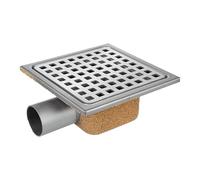 GEBO Siphon sol acier inoxydable 150x150x88 sortie horizontale, évacuation 50mm
