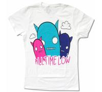 geboan All Time Low 3 Girls Juniors White Shirt New Band
