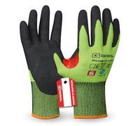 Gebol 1 paire de gants de travail pour protection contre les coupures L Taille XL (Gr 10) L Jaune fluo l Master Cut C Plus l