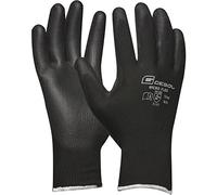 Gebol 709243s Gants de travail Maille Micro Flex | Taille 9 (L) | Noir | avec revêtement PU | 1 Paire, L Lot de 2