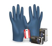 Gebol Blue Nitril Comfort - Lot de 100 gants jetables - Taille XL (taille 10) - Gants de protection chimique extra fins et imperméables - Haute résistance à la déchirure - Pour homme - Bleu foncé