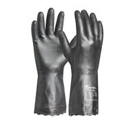 Gebol Carostar - 1 paire de gants de travail pour homme - Gants de protection chimique en caoutchouc - Gants de nettoyage avec flocage en coton et motif gaufré - Résistants à l'acide et à l'huile