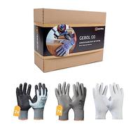 Gebol GO Lot de 10 paires de gants de travail de déménagement Taille XL (Taille 10) Mélange de gants pour aide, avec fonction tactile ou pour éviter les traces de doigts Pour homme