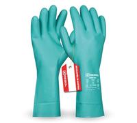 Gebol Green Tech Paire de gants de travail en nitrile résistant à l'huile, à la graisse, aux acides et aux alcalins Taille L (Gr 9) Vert