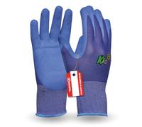 Gebol Kids 1 paire de gants de jardinage pour enfants de 5 à 8 ans, gants de travail respirants avec revêtement en nitrile, gants de protection hydrofuges et antidérapants, taille XXS (5), bleu
