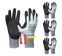 Gebol Master Flex Cool&Touch Lot de 3 paires de gants de travail rafraîchissants anti-transpiration, compatibles avec écran tactile, gants de protection respirants pour femme, confortables à porter
