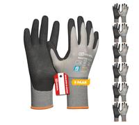 Gebol Master Flex - Gants de travail pour une utilisation universelle - Gants en nitrile testés dermatologiquement - Pour homme - Taille XL (taille 10) - Gris - 6 paires
