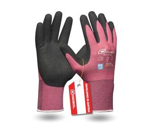 Gebol Master Flex Lady Gants de travail avec revêtement en nitrile PPU Gants en nitrile testés dermatologiquement - Gants de jardinage avec grip pour femme - Taille XS (taille 6) - Rose - 1 paire