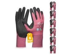 Gebol Master Flex Lady Lot de 6 paires de gants de travail pour femme - Gants de montage revêtus de nitrile avec forte adhérence - Testés dermatologiquement - Parfaits pour les travaux de précision