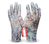Gebol Miss Flower | 1 paire | Taille 7/S | Gants de jardinage avec motif floral | Revêtement transparent | Ajustement parfait | Gants de travail pour femme | Multicolore