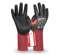 Gebol Multi Cut F Plus long | Taille XL (taille 10) | Gant de protection anti-coupures avec manchette extra longue | Gant de protection avec picots | Gants de travail tactiles, lavables, durables |