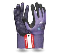 Gebol Multi Flex Lady - Gants de travail avec revêtement en nitrile et picots - Gants en nitrile testés dermatologiquement - Gants de jardin avec adhérence pour femme - Taille M (taille 8) - Violet -