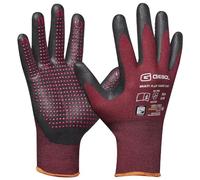 Gebol Multi Flex Touch Lady | Taille S (taille 7) | Gants de travail avec fonction tactile et picots | Gants en nitrile avec dextérité optimale et confort optimal | pour femme | Rouge | 1 paire