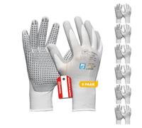 Gebol Multi Flex White Lot de 6 paires de gants de travail pour homme avec picots en nitrile et revêtement en micro-mousse, sans latex, testés dermatologiquement, respirants, taille XXL (Taille 11)