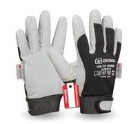 Gebol Paire de gants de travail en cuir avec fermeture Velcro pour l'hiver L Taille XL (Gr 10) L Blanc l Uni Fit Thermo l