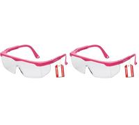Gebol Safety Kids - Lunettes de protection en matériau léger et résistant aux rayures - Lunettes pour enfants extra légères avec branches réglables - Idéales pour les travaux manuels - Rose (Lot de 2)