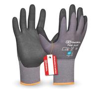 Gebol Top Flex | Taille M (taille 8) | Gants de travail légers et sans couture en nylon et élasthanne | Gants de montage avec grand confort et toucher le bout des doigts | Homme et femme | Gris | 1