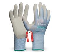 Gebol Upcycled Sensitive Gants de travail durables en plastique recyclé Sensation optimale du bout des doigts Avec revêtement en caoutchouc naturel Pour femme Taille S (taille 7) Bleu clair 1 paire