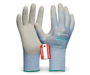 Gebol Upcycled Sensitive - Gants de travail durables en plastique recyclé - Sensation optimale du bout des doigts - Avec revêtement en caoutchouc naturel - Pour femme - Taille XXS (taille 5) - Bleu
