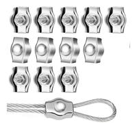 Gebrazy Lot de 12 serre-câbles métalliques - Acier inoxydable 304 - Fixé (M4)