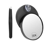 Gebrazy Miroir Grossissant X30, Petite Loupe avec Ventouse Et Pinces en Acier Inoxydable, Petite Loupe De Voyage pour Le Maquillage, Le Rasage, Le Port De Lentilles De Contact, Etc