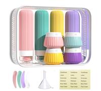 Gebrazy Tsa Lot de bouteilles de voyage en silicone, approuvées par Tsa, articles de toilette, vides à remplir, bouteilles de voyage en silicone anti-fuite pour lotion, shampoing, après-shampoing, gel