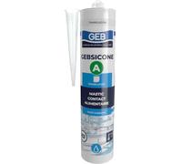 GEBSICONE A Translucide 280 ml - Mastic Silicone CONTACT ALIMENTAIRE Certifié NSF - Cuisine, Plan de Travail, Électroménager -40°C à +180°C