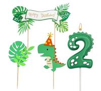 Geburtstagskerzen Zahlen 2, Kerzen Geburtstag Dinosaurier,mit Dino Tortendeko,Kerze 2,Tortendeko 2. Geburtstag,Dino Happy Birthday Cake Topper, Dino Geburtstag Deko 2 jahre Baby Party