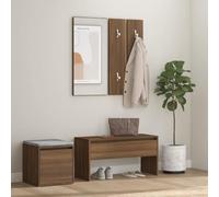 Gecheer Armoire, buffet, bibliothèque, vitrine, meuble de salon, set de meubles d'entrée en contreplaqué chêne marron