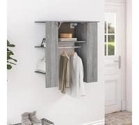 Gecheer Armoire, buffet, bibliothèque, vitrine, meuble salon, meuble d'entrée en contreplaqué gris Sonoma 97,5 x 37 x 99 cm