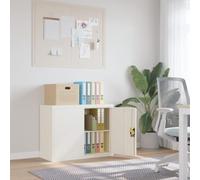 Gecheer Armoire/classeur de bureau en métal Blanc 90 x 40 x 70 cm