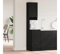 Gecheer Armoire de cuisine avec tiroir avec étagère chêne noir contreplaqué