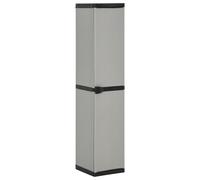 Gecheer Armoire de rangement jardin PVC/PP - 3 étagères, gris et noir, 168 cm