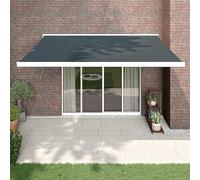 Gecheer Auvent extérieur rétractable en aluminium et tissu gris anthracite 4 x 3 m, protection contre les rayons UV pour extérieur, Pergola, jardin, terrasses, Type 8