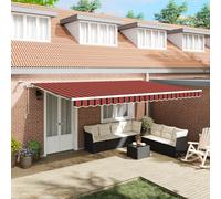 Gecheer Auvent rétractable automatique avec LED orange et marron, 500 x 300 cm