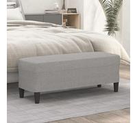 Gecheer Banc en tissu gris clair 100 x 35 x 41 cm