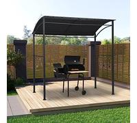 Gecheer Belvédère de Barbecue 215x150x220 cm Anthracite Acier, Tente de Jardin Gazebo Pavillon Extérieur, Tonnelle de Réception pour Camping, Spectacles, Fête, Terrasse, Plage